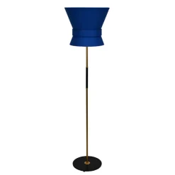 Bow stor golvlampa rå mässing midnight blue
