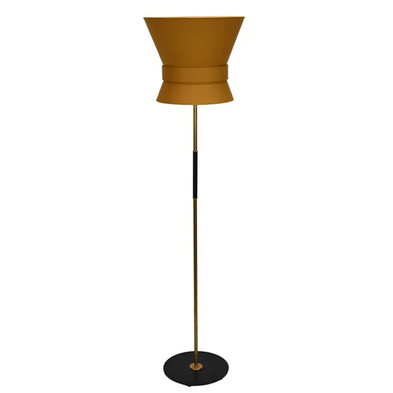 Bow stor golvlampa rå mässing/yellow ochre
