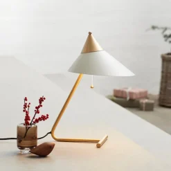 Brass top bordslampa warm white