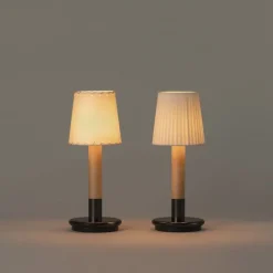 Básica Mínima Batería bordslampa stitched beige parchment