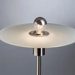 BST 23 Bauhaus golvlampa nickel/frostat glas