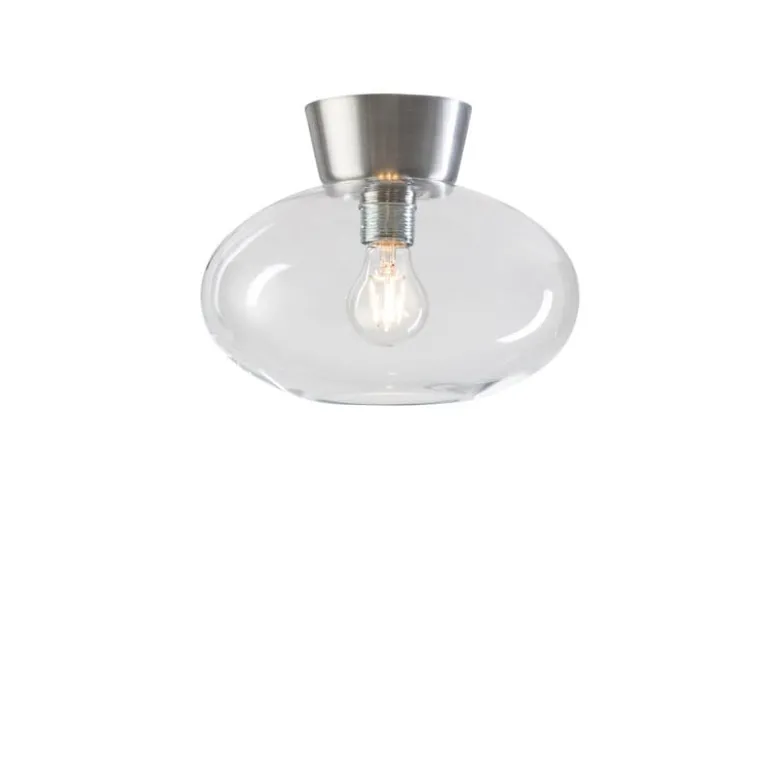 Bullo plafond Ø27aluminium/klart glas