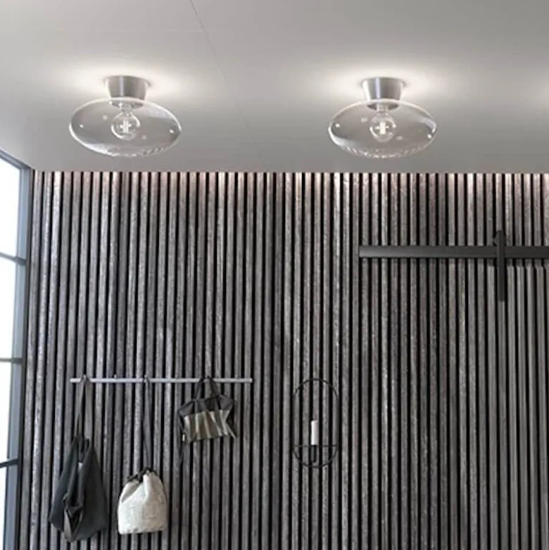 Bullo plafond Ø27aluminium/klart glas