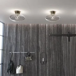 Bullo plafond Ø27 mässing/klart glas
