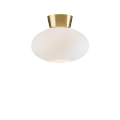 Bullo plafond Ø27 mässing/opalt glas