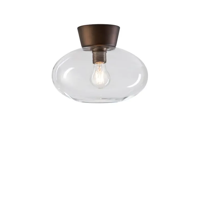 Bullo plafond Ø27 oxid/klart glas
