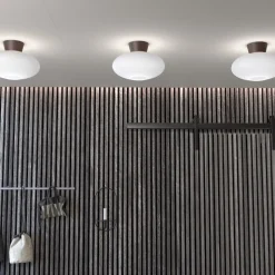 Bullo plafond Ø27 oxid/opalt glas