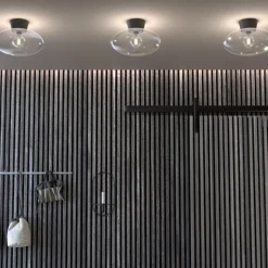 Bullo plafond Ø27 svart/klart glas