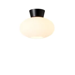 Bullo plafond Ø27 svart/opalt glas