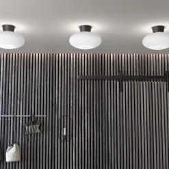 Bullo plafond Ø27 svart/opalt glas
