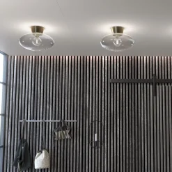 Bullo XL Plafond Ø38 Mässing/Klarglas