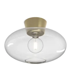 Bullo XL Plafond Ø38 Mässing/Klarglas