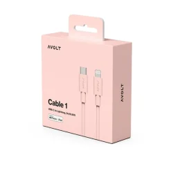 Cabel 1 USB-C to lightning 2m new pink