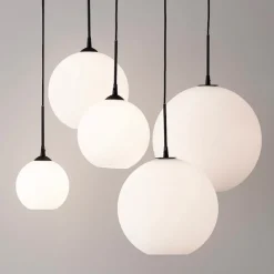 Capo Ø350 taklampa svart/opal glas