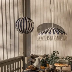Capri Ø50 taklampa IP44 frans blå/vit