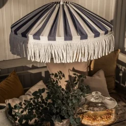 Capri Ø50 taklampa IP44 frans blå/vit