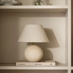 Castello 24 bordslampa travertin/beige