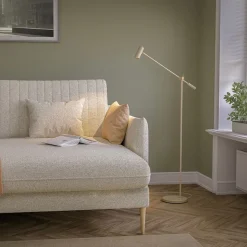 Cato golvlampa dimbar matt nougat/mässing