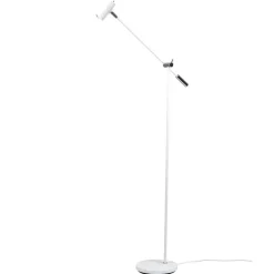 Cato golvlampa dimbar mattvit/aluminium