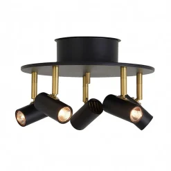 Cato 5 spotlight rund halogen mattsvart/mässing