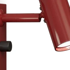 Cato vägglampa enkel blank rubinröd/mattsvart