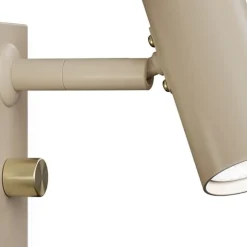 Cato vägglampa enkel matt nougat/mässing