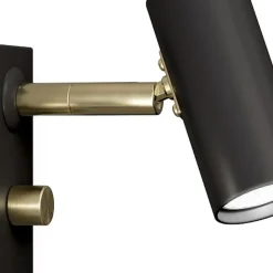 Cato vägglampa enkel mattsvart/mässing