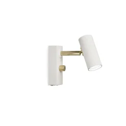 Cato vägglampa enkel mattvit/mässing