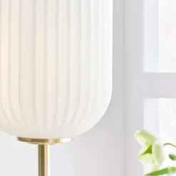 Cava bordslampa borstad mässing/vit