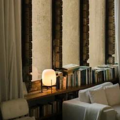 Cesta metalica bordslampa utan handtag opalglas
