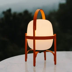 Cestita alubat portabel bordslampa rödorange