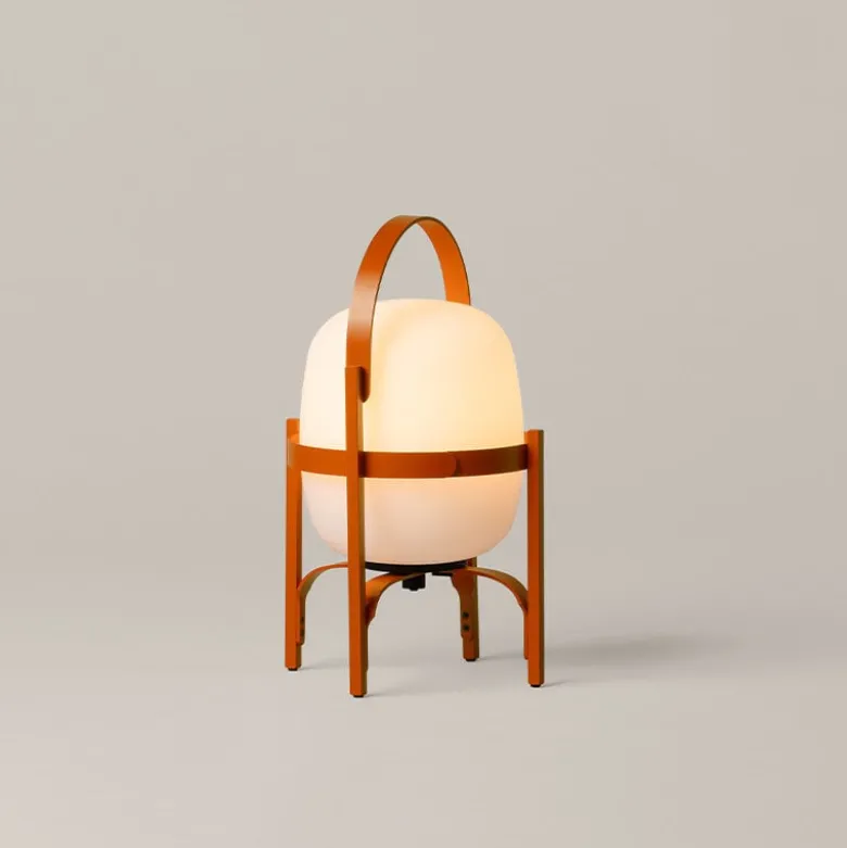 Cestita alubat portabel bordslampa rödorange