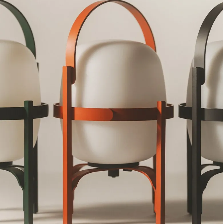 Cestita alubat portabel bordslampa rödorange