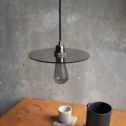 Circle shade taklampa smoked glass