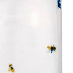 Cirkus taklampa Naturligt oxiderad mässing, skärm off-white xorel med flugor