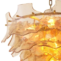 Clarendon Chandelier taklampa antik mässing/champagnefärgat glas
