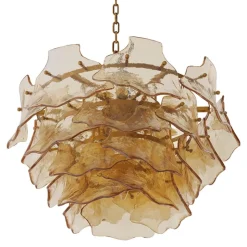 Clarendon Chandelier taklampa antik mässing/champagnefärgat glas