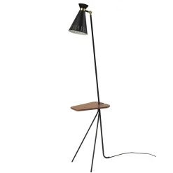 Cone golvlampa med bord black noir