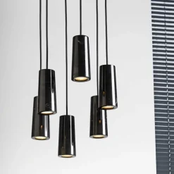 Core 6 kluster taklampa svart Marquina marmor