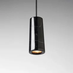 Core single taklampa svart Marquina marmor