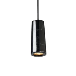 Core single taklampa svart Marquina marmor