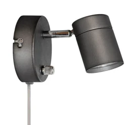 Correct vägglampa stål grå