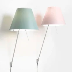 Costanza D13aif Vägglampa, aluminium fot soft skin skärm