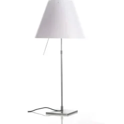 Costanza D13c Bordslampa Aluminium, vit skärm