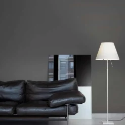 Costanza D13 tc Golvlampa Aluminium vit skärm