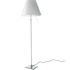 Costanza D13 tc Golvlampa Aluminium vit skärm