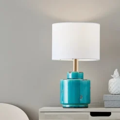 Cous bordslampa antik blå/vit