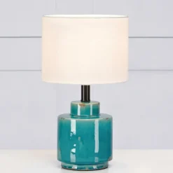Cous bordslampa antik blå/vit