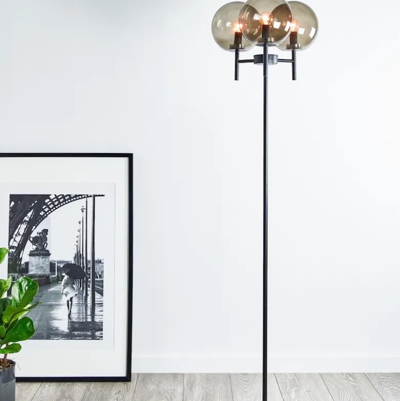 Crown golvlampa svart
