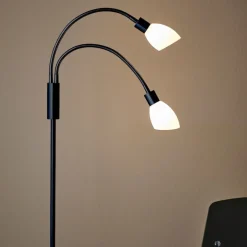 Cut dubbel golvlampa svart